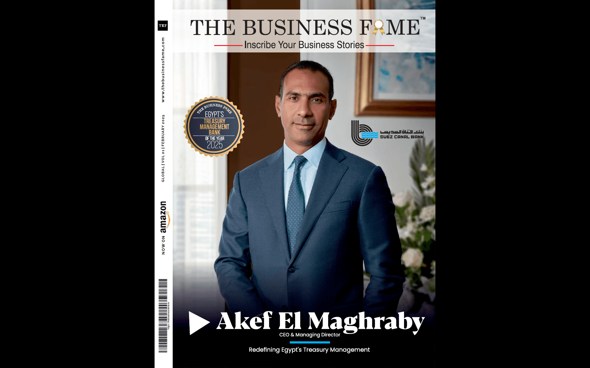 Suez Canal Bank featured on the cover of the Business Fame Magazine as “Egypt’s Treasury Management Bank of the year 2025”